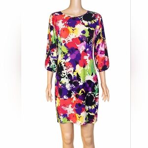 London Times Multicolor Patterned Mini Dress US6